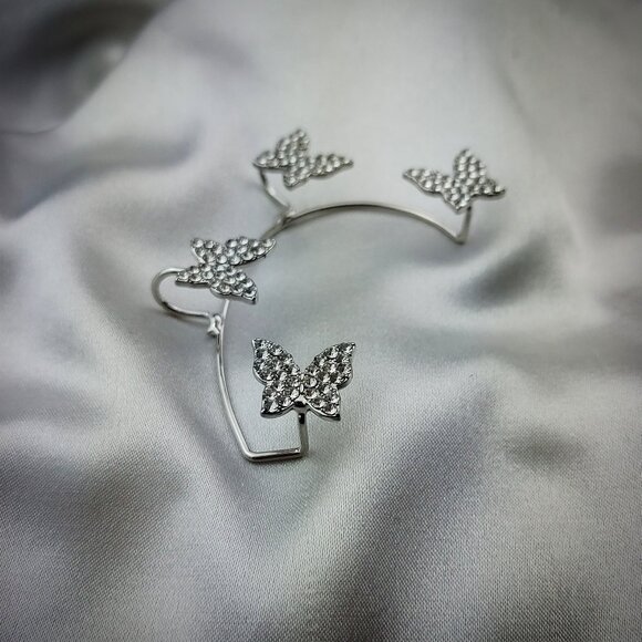 Butterfly Cuff Clip Earrings 4 - Left Ear Only - Picture 3 of 5